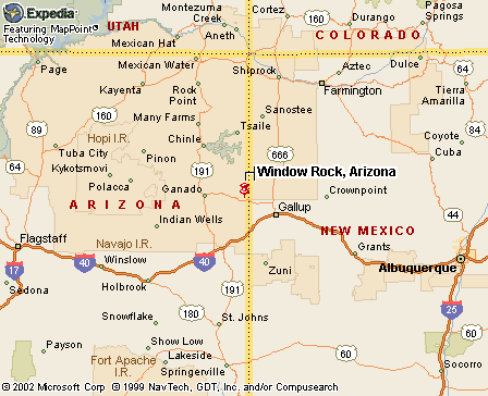 Window Rock, AZ Map