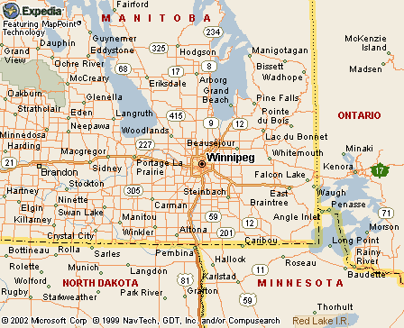 Winnipeg, MB Map