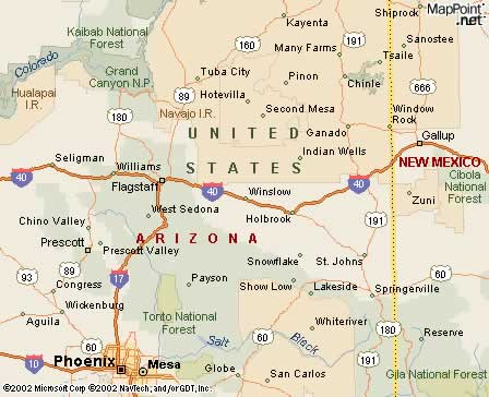 Winslow, AZ Map
