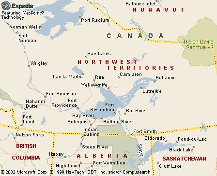 Yellowknife, Northwest Territories, Canada Map